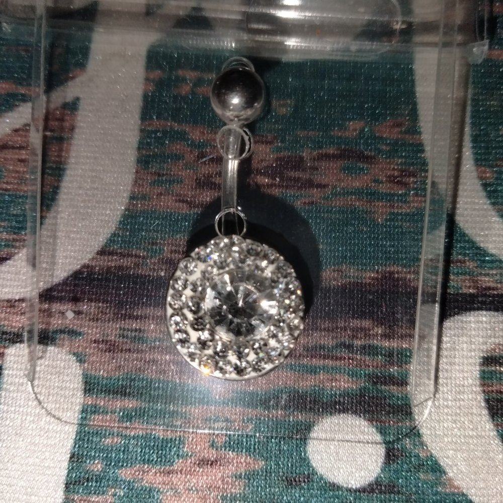 OUFER RHINESTONE BELLY RING - Picture 2 of 3